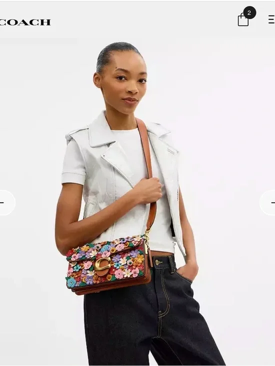 Coach Tabby Shoulder Bag 26 Floral Appliqué Nappa Leather CDZ35 - Picture 15 of 17